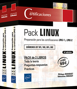 LINUX - PACK DE 2 LIBROS - PREPARACION PARA LAS CERTIFICACIONES LPIC-1 Y LPIC-2 (EXÁMENES LPI 101, 102, 201, 202)