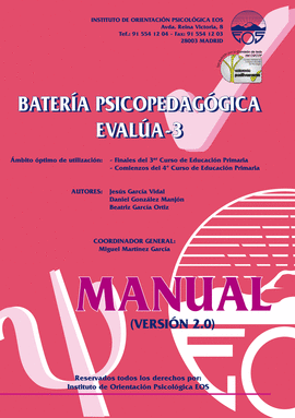 BATERIA PSICOPEDAGOGICA EVALUA 3 MANUAL (VERSION 2.0)