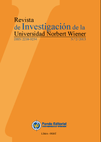 REVISTA DE INVESTIGACION DE LA UNIVERSIDAD NORBERT WIENER
