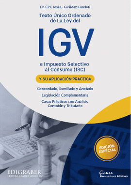 TEXTO UNICO ORDENADO DE LA LEY DEL IGV E IMPUESTO SELECTIVO AL CONSUMO (ISC)
