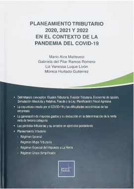 PLANEAMIENTO TRIBUTARIO 2020, 2021 Y 2022 EN EL CONTEXTO DE LA PANDEMIA DEL COVID-19