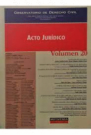 OBSERVATORIO DE DERECHO CIVIL ACTO JURIDICO VOL 20
