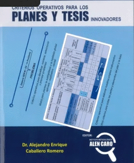 CRITERIOS OPERATIVOS PARA LOS PLANES Y TESIS INNOVADORES