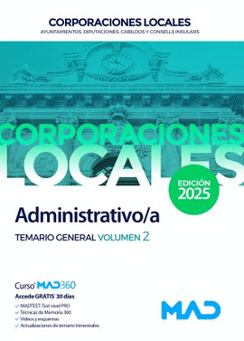 ADMINISTRATIVO/A DE AYUNTAMIENTOS, DIPUTACIONES Y OTRAS CORPORACIONES LOCALES