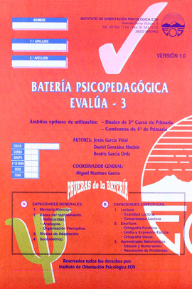 BATERIA PSICOPEDAGOGICA EVALUA 3 PRUEBAS DE BATERIA (VERSION 1.0)